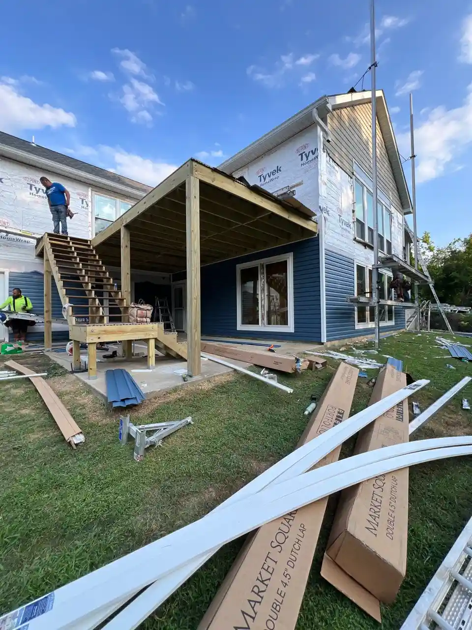 Home renovation in progress with new siding and interior build-out by A&S Contracting Services near Warrenton